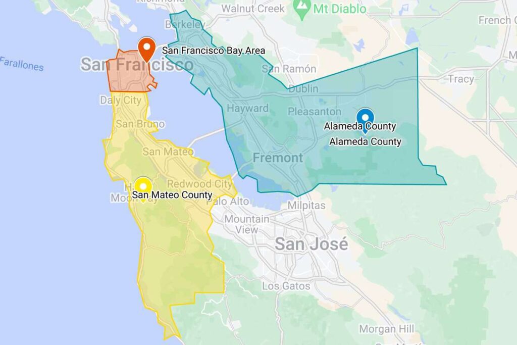 Areas We Serve: San Francisco Bay Area, San Mateo County and Alameda County